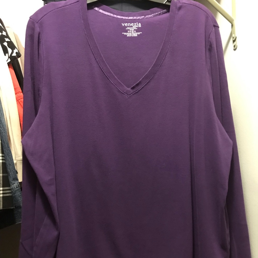 Lane Bryant Modern Tee purple v-neck